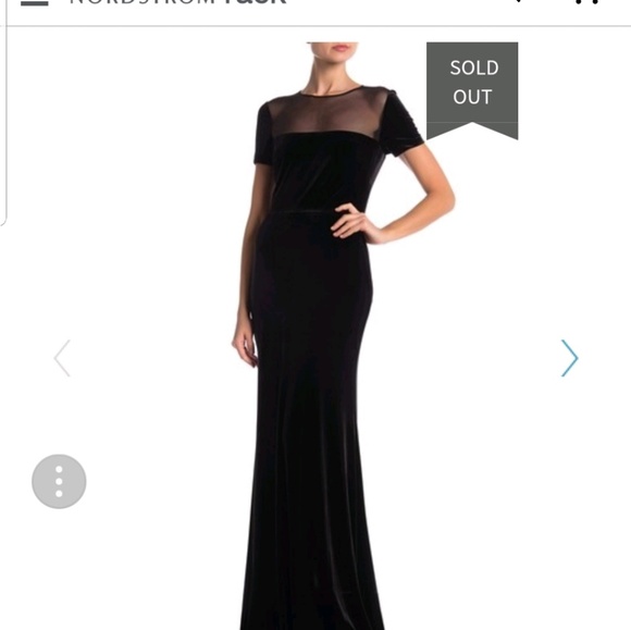 Vera Wang Mesh & Velvet Gown - Picture 2 of 2